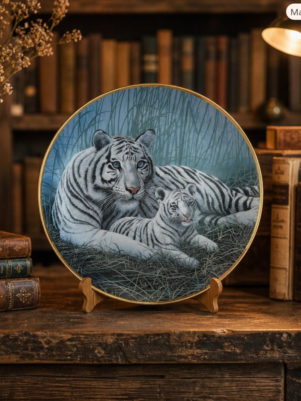 Michael Matherly Limited Edition Collector Plate White Tigers #Y7942